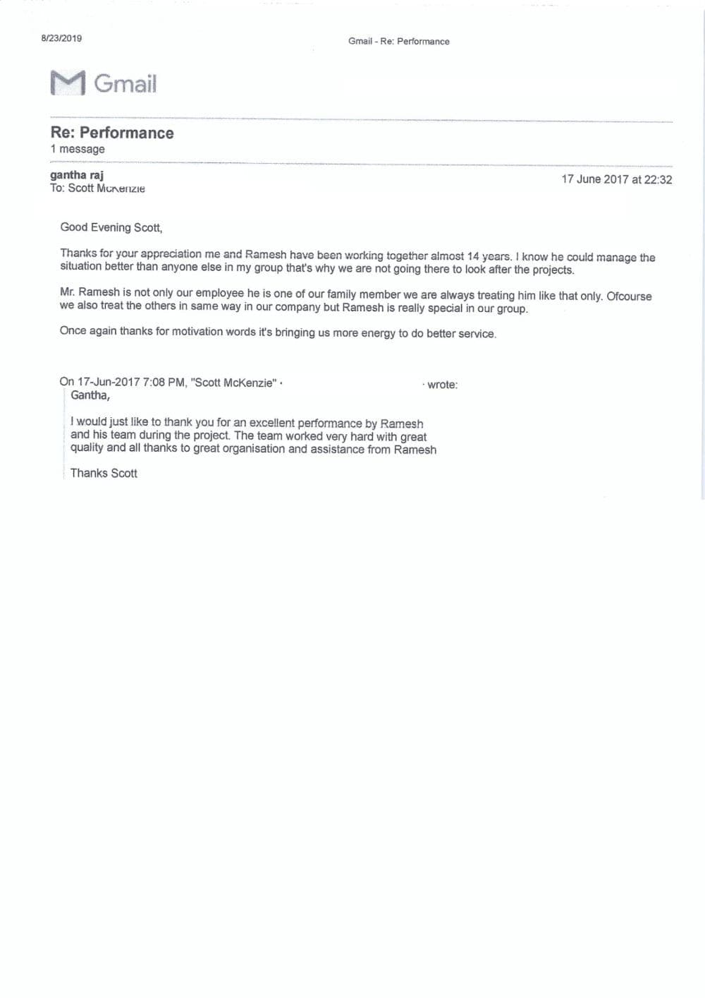 Project Correspondence issued by Derrick Services